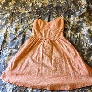 Peach & Cream Cocktail Dress with Pockets